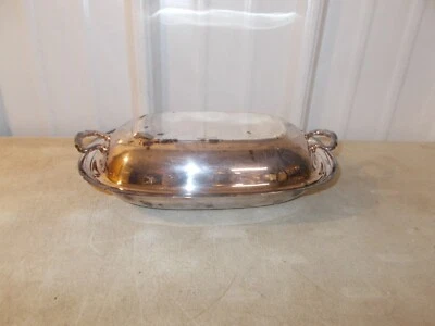Vintage Ornate Silverplate Oval Covered Serving Dishe Lids MCM Reed & Barton - Image 1 of 3