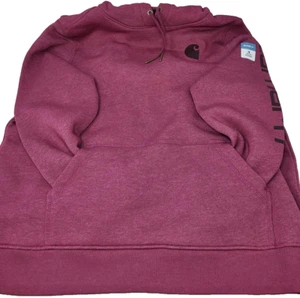 Carhartt Women's Relaxed Fit Midweight Logo Sleeve Graphic Sweatshirt 1X (Red) - Picture 1 of 3