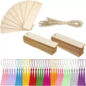 108 Pieces Wood Blank Bookmarks Set, BetterJonny 36 Pieces Craft Bookmark - Picture 1 of 6