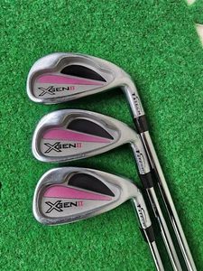 Ladies TiTech X Gen II Iron Set / Bundle RH (6 8 9) Steel Shafts Pink Clean Grip - Picture 1 of 13
