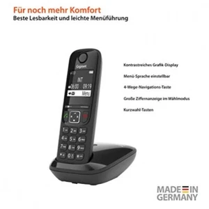 Gigaset AS690 Festnetz-/Schnurlostelefon ohne Anrufbeantworter DECT-Telefon Frei - Zdjęcie 1 z 4