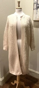 VTG 60s SAKRI California Boucle Knit Wool Long Sweater Coat Cardigan S M - Picture 1 of 6