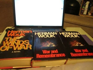 HERMAN WOUK - THE WINDS OF WAR WAR/WAR AND REMEMBRANCE/INSIDE, OUTSIDE - Picture 1 of 8