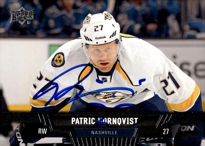 Patric Hornqvist - Signed 2013-14 Upper Deck Series 1 Card #108 - Predators - Image 1 of 2