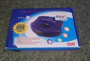QVS USB 2.0 Manual Share Switch 4 Port 0625H9-00146CS  (YT4) - Picture 1 of 7
