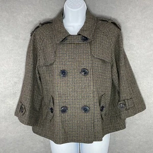 Ben Sherman Capejacke Wollmischung Hahnentritt Zweireiher XL - Bild 1 von 14