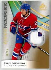 2019-20 SP Game Used Gold Spectrum #137 Ryan Poehling RC PATCH /65 - CANADIENS