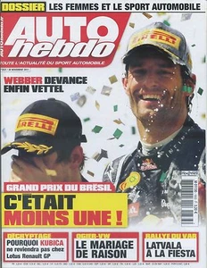 AUTO WEEKLY n°1833 30/11/2011 GP BRAZIL KUBUKA RALLYE DU VAR OGIER-VW - Picture 1 of 1