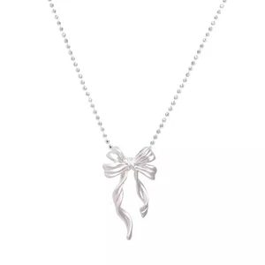 Bowknot Pendant Necklace Bowknot Necklace Stainless Steel Texture for Woman - Picture 1 of 8