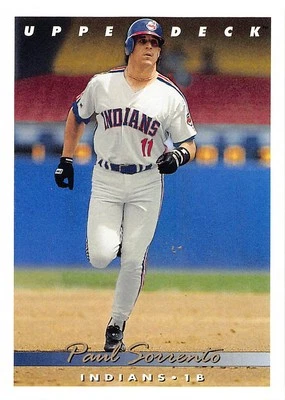 Paul Sorrento 1993 Upper Deck 196 Cleveland Indians Baseball Card - Image 1 of 2