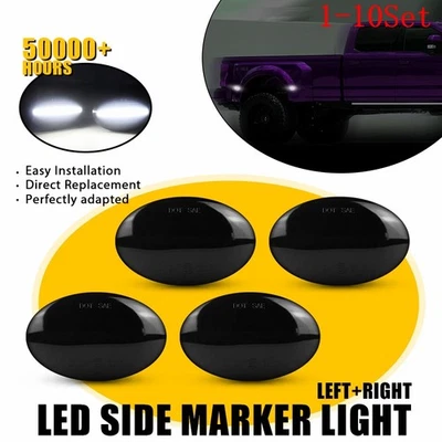 Dually Bed Fender LED Side Marker Lights Smoked For 99-10 Ford F350 F550 1-10Set - Image 1 of 4