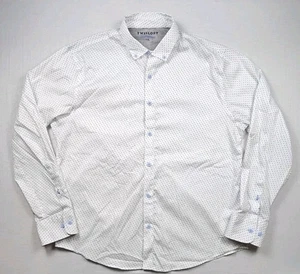 Twillory Untuckable Mens XL White Geometric Print Flip Cuffs Button Down EUC - Picture 1 of 7