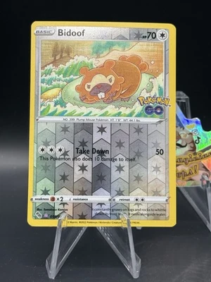 ENG & JPN!! Bidoof (Peelable Ditto) 059/078 Pokémon GO Reverse Holo - Image 1 of 4