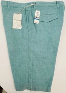 TOMMY BAHAMA Mens Shorts Beach Coast Linen Blend SZ 36 X 12 NWT Castaway Green - Picture 1 of 3