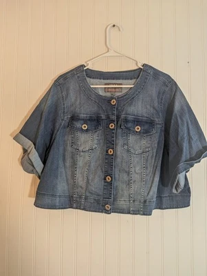 Chaqueta de Jean Bolero Denim Torrid Manga Corta Encogerse de hombros 4X NUEVA CON ETIQUETAS Foto 1 de 4