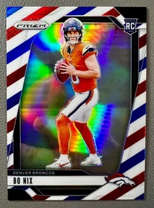 Bo Nix 2024 Panini Prizm Football Rookie RC Red White & Blue Prizm #309 Broncos - Bild 1 von 10