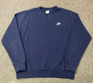 Nike Sportswear Club Fleece Sweatshirt Crewneck Men’s L Tall Blue Pullover - Picture 1 of 6