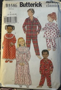 Butterick Classics pattern B5586 Children's Nightgown & Pajamas Size 2 - 6 uncut - Picture 1 of 2