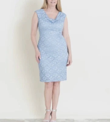 mujer colorido conectado ropa encaje azul lentejuelas vestido Foto 1 de 4