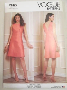 Vogue 1879 Caire Shaeffer Custom Couture Bias Cut A Line Dress Pattern 6-14 UC - Picture 1 of 2