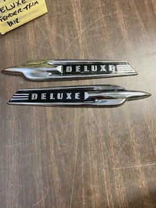 1951 FORD DELUXE FRONT FENDER MOULDINGS TRIM PAIR NOS FORD 1120 - Picture 1 of 4