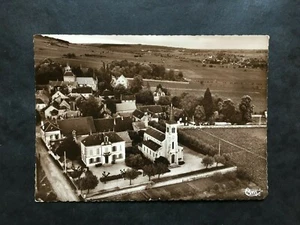 Alte Postkarte von 1956 ALOXE-CORTON -Luftaufnahme über Kirche und Rathaus - Bild 1 von 2