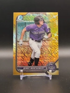 2022 Bowman Chrome #BCP-227 Benny Montgomery 1st Bowman RC Gold Shimmer SP #/50 - Picture 1 of 2