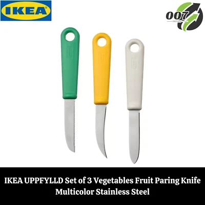 IKEA UPPFYLLD Juego de 3 cuchillos para pelar frutas y verduras multicolor acero inoxidable Foto 1 de 4