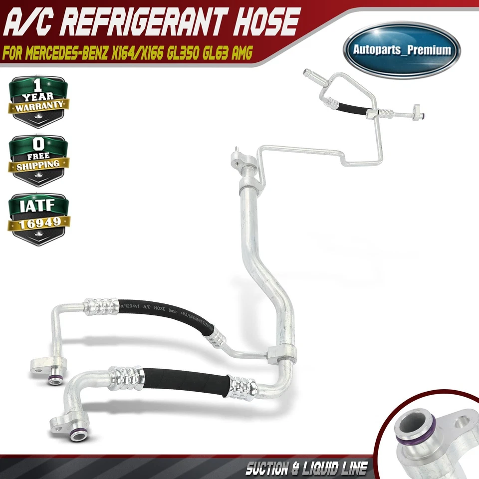 Conjunto de linha de sucção e líquido AC para Mercedes-Benz X164/X166/W166 GL350 GL63 AMG - Imagem 1 de 4