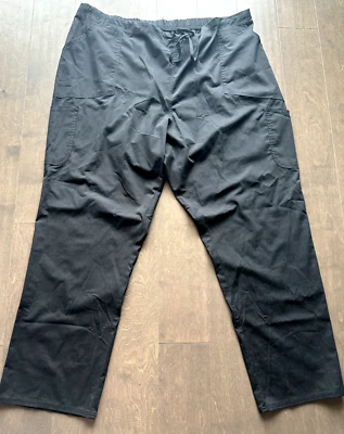 Pantalones Médicos Scrubstar Cordón Cintura Poliéster Algodón Negro Sólido Para Mujer 3XL Foto 1 de 4