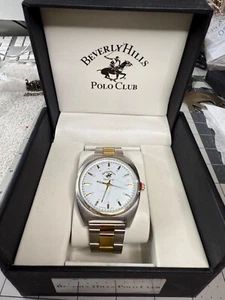Orologio Uomo Beverly Hills Polo Club Nuovo Con Scatola Cinturino Bicolore - Foto 1 di 24
