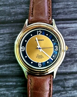 Raro relógio francês retrô masculino nova bateria pronta para usar novo na caixa - Imagem 1 de 4