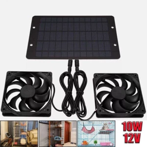 12V Solar Panel Ventilator Solar Abluftventilator für Hühnerstall Gewächshaus - Bild 1 von 7