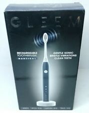 GLEEM Rechargeable Toothbrush NAUTICAL Travel Case Charging Base Black -OPEN BOX