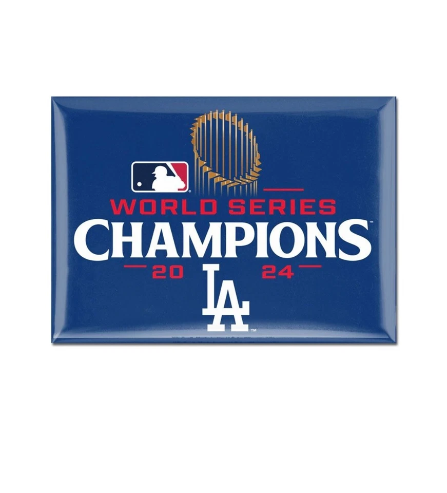 MLB 2024 World Series Champions Los Angeles Dodgers Metal Magnet 2.5" x 3.5" - Image 1 of 1