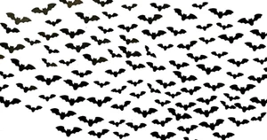 100 SCARY BATS FLYING (3 DIFFERENT SIZES) SILHOUETTE DIE CUT/ CUTS, CLIPART - Picture 1 of 2