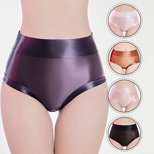 Womens Glossy Seamless See-through Briefs Underwear Tummy Control Panties - Picture 1 of 62