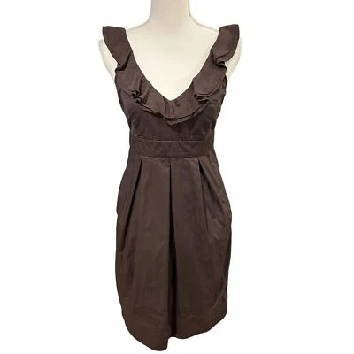 Vestido Anthro Moulinette Soeurs Mujer Marrón Chocolate Talla 4 Boho Minimalista Foto 1 de 4