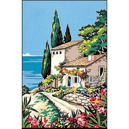 Kit canevas Le sud toile coton + aiguille + fils coton broderie couture fleurs - Photo 1/1