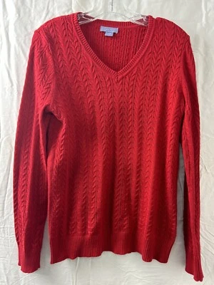 Suéter para mujer Laura Scott Pullover rojo tejido con cable adultos M mediano Foto 1 de 4