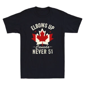 Elbows Up Canada Never 51 Canada Flag Stand Strong Men's Short Sleeve T-Shirt - Picture 1 of 8