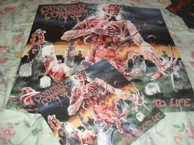 CANNIBAL CORPSE -EATEN BACK TO LIFE- AWESOME MEGA RARE LTD ED VINYL LP POSTER NW - Image 1 of 4