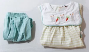 Abby & Erie Girl's 2-Piece Bunny Embroidery Striped Set EJ2 Multi Size 6 NWT  - Picture 1 of 7