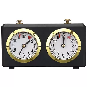 Schachuhr Timer Holz Mechanisch Zubehör Count Up Down Alarm Schwarz Home - Bild 1 von 7