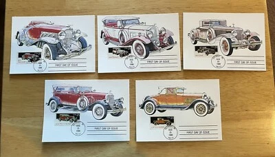 SC2381-5 1988 Set of (5) First Day of Issue Classic Old Car 25¢ Stamps/Postcards - Image 1 of 3