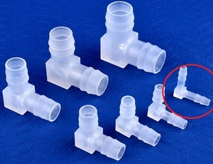 2 piezas 2,4 mm L extremos iguales manguera para articulación codo ajuste de púas plástico acuario Reino Unido - Imagen 1 de 2