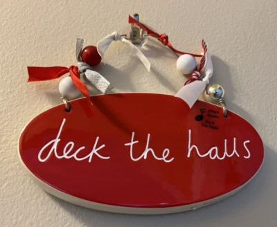 Dept. 56 ~ Sandra Magsaman ~ Musical ~ Deck the Halls ~ Hanging Wall Plaque HTF - Image 1 of 4
