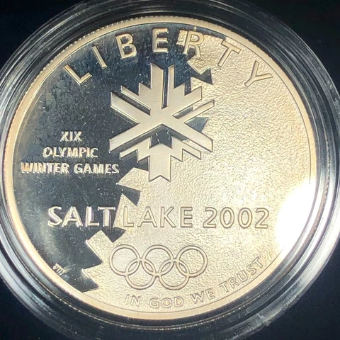 2002-P   Olympic Winter Games Commemorative Proof Silver Dollar Coin Cover