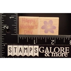 Hero Arts Rubber Stamps LOT 2 SMALL HAPPY MOTHER'S DAY & FLOWER BLOSSOM #1526 - Picture 1 of 2
