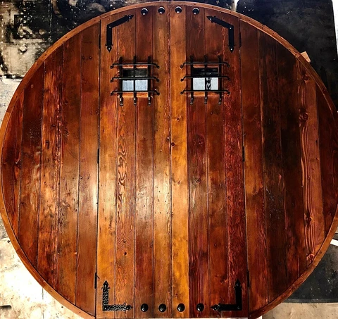 Rustic reclaimed lumber arched top door solid wood story book castle HOBBIT Cover